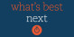 What's Best Next: Book Review - samluce.com